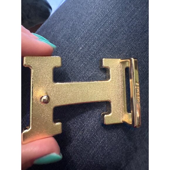 Hermès H Constance Belt Buckle Gold Tone Brushed Finish Fits 32mm Strap - Picture 5 of 10
